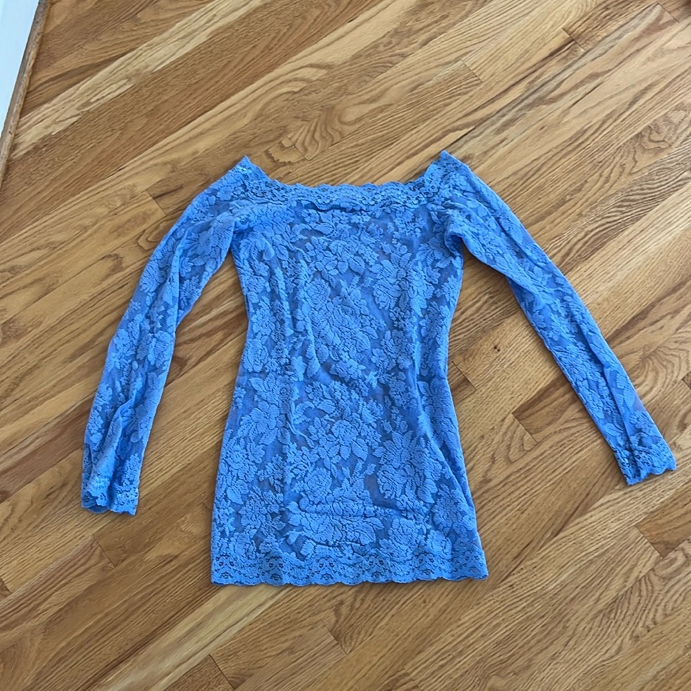 Victoria’s Secret lace long sleeve top baby blue